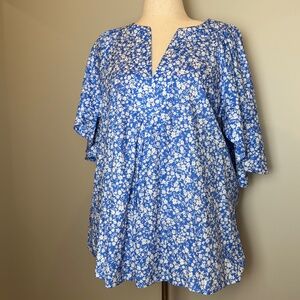 NWT Tuckernuck Blue Floral Blouse Sz XL - Cameron Eubanks Wimberly Collab